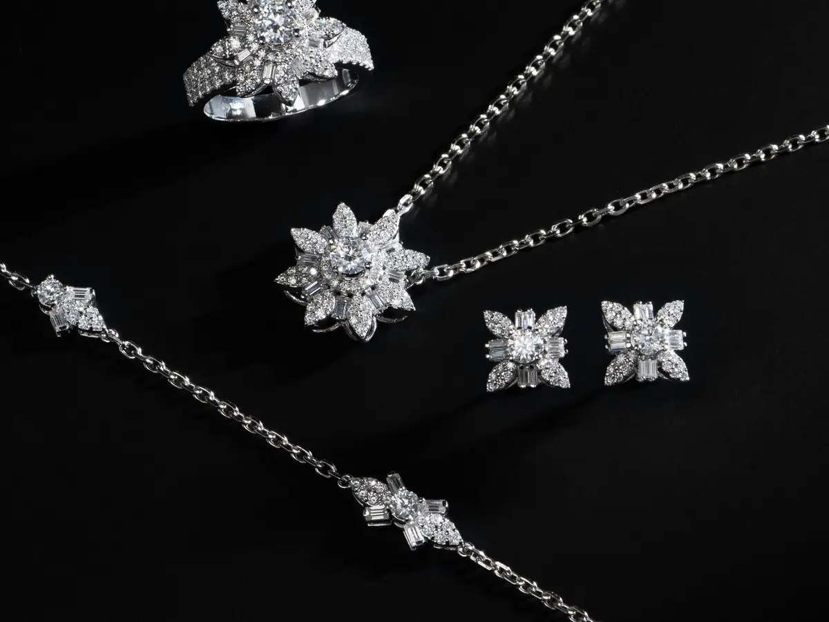 Silver jewellery ready for valuation